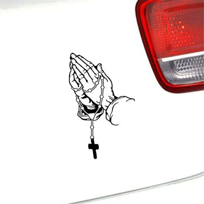 Pearl Rosary Jesus Car Sticker – Prayer Auto Vinyl Decal