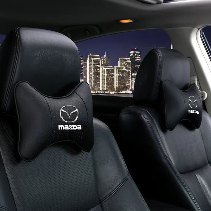 Premium Leather Neck Pillow for Mazda