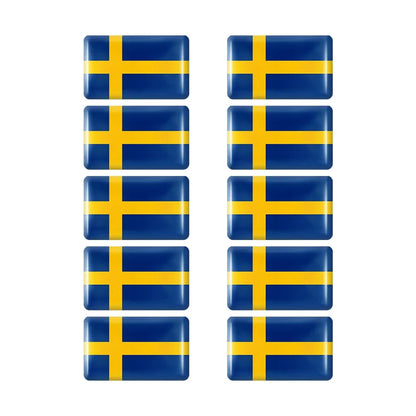 10pcs Epoxy Flag Badge Decals UAE, NL, RU, BR, IT, TH