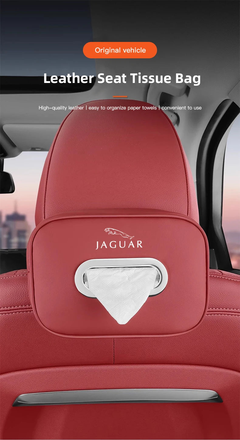 Premium Leather Tissue Holder for Jaguar