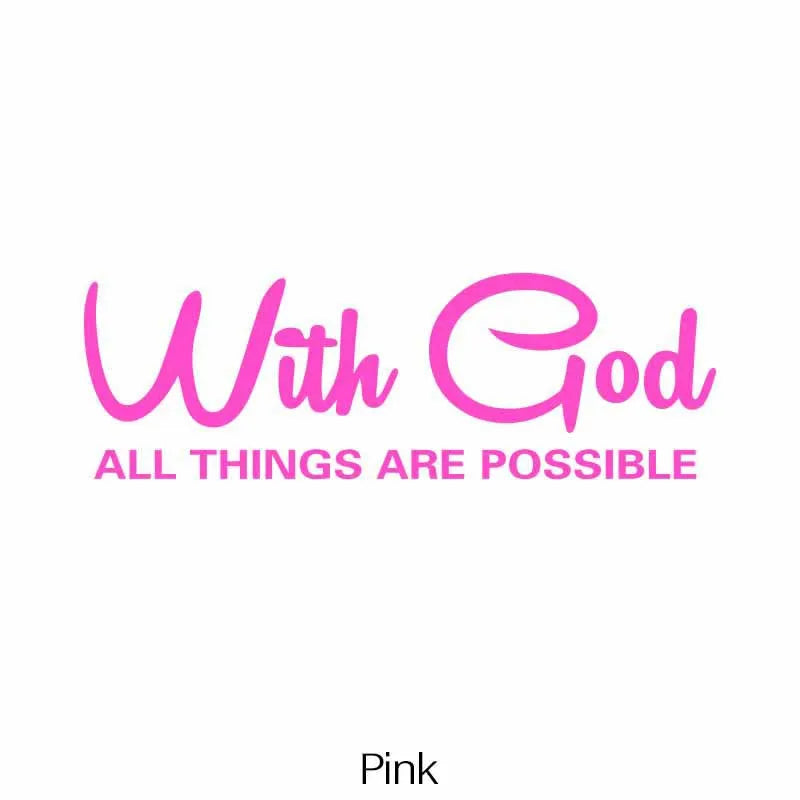 WITH GOD ALL THINGS Car Decal – Christian Auto Sticker