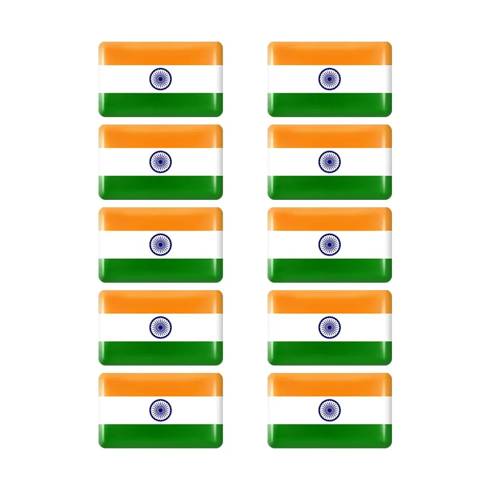 10pcs Epoxy Flag Badge Decals UAE, NL, RU, BR, IT, TH