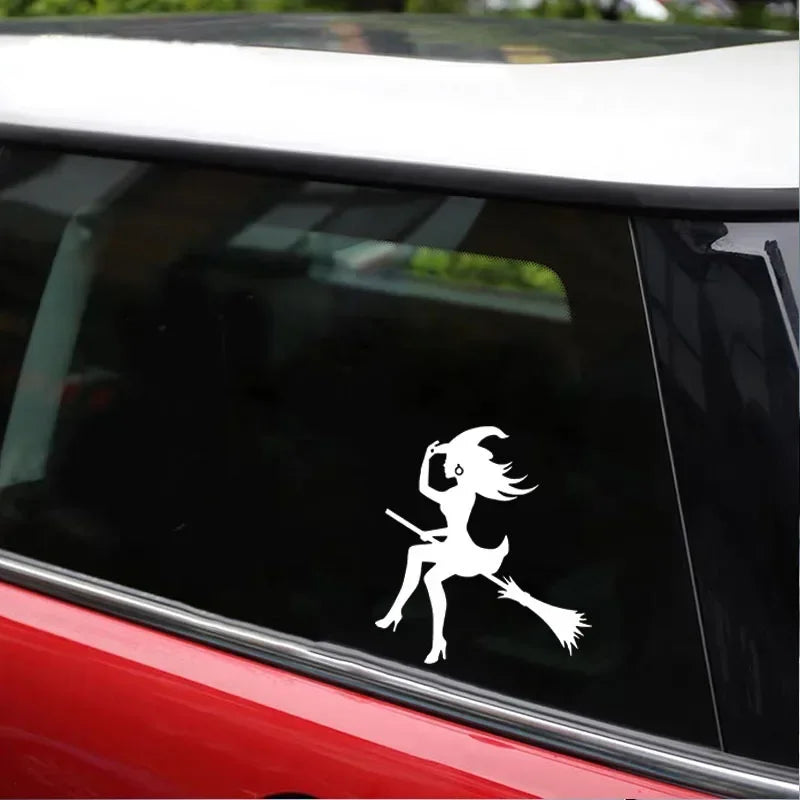 Witch Broom Halloween Vinyl Decal for Car & More – Car Accessories | MotorWorld Marketplace