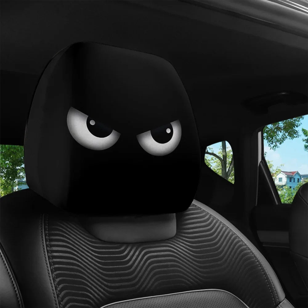 2PCS Cartoon Eyes Headrest Covers – Festive Car Interior Decor – Car Accessories | MotorWorld Marketplace