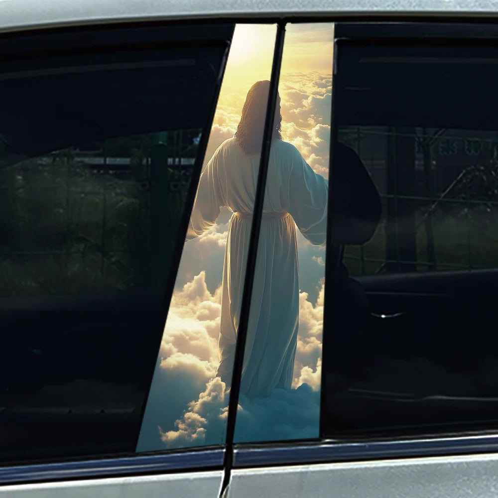 God Prayer Jesus Cross B-Pillar Sticker Waterproof Decal