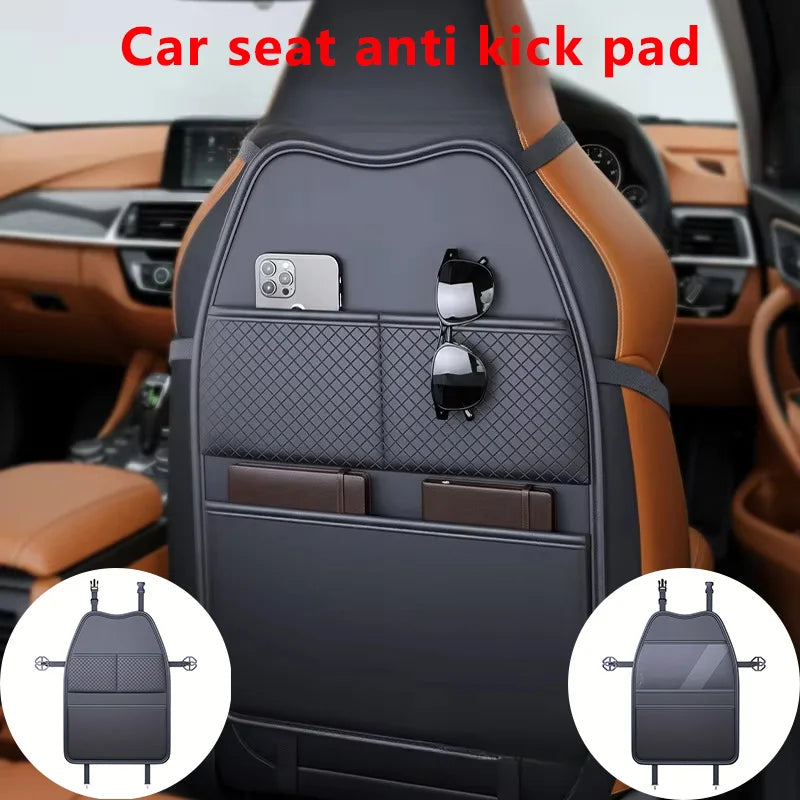 Premium Leather Car Seat Back Protector with Organizer – Car Accessories | MotorWorld Marketplace