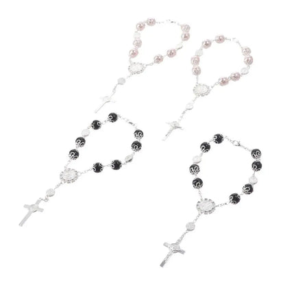 4pcs 10mm Alloy Glass Car Rosary Beads Pendant – 5 Colors