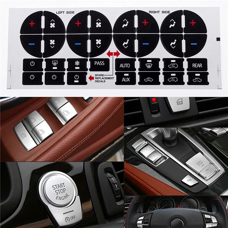 AC Control Button Repair Decals for GMC Chevy Buick Trucks