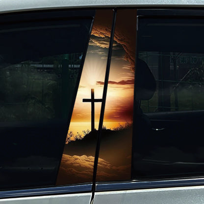 God Prayer Jesus Cross B-Pillar Sticker Waterproof Decal