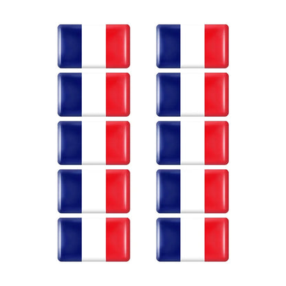 10pcs Epoxy Flag Badge Decals UAE, NL, RU, BR, IT, TH