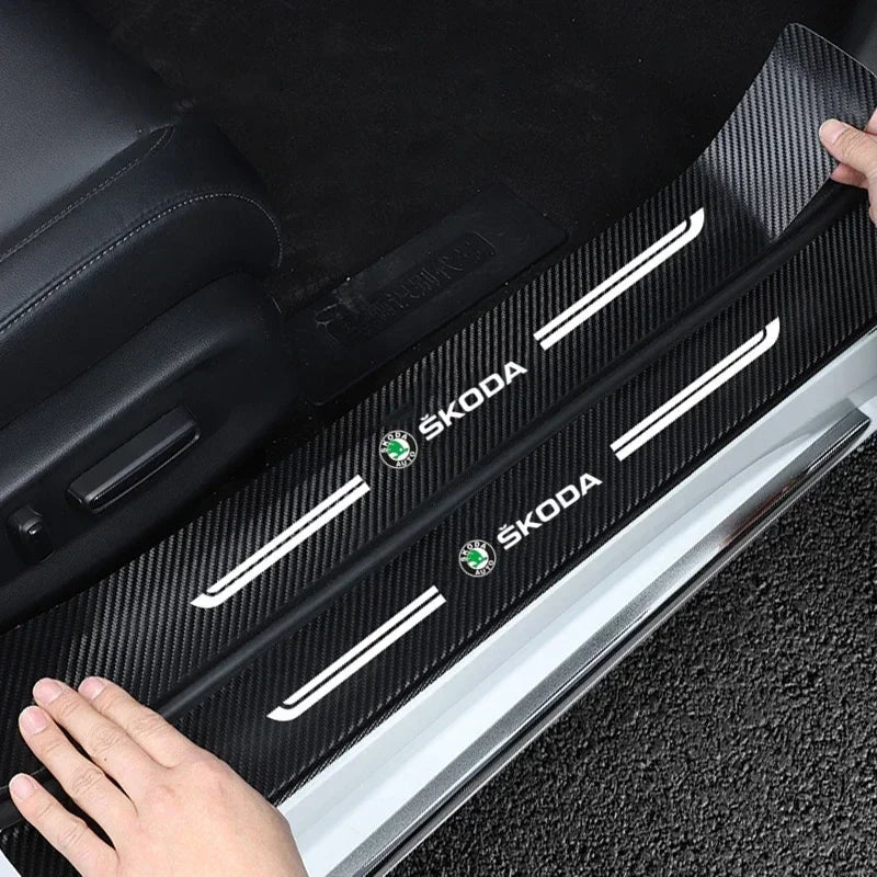 Skoda Carbon Fiber Door Sill & Trunk Protector Strip