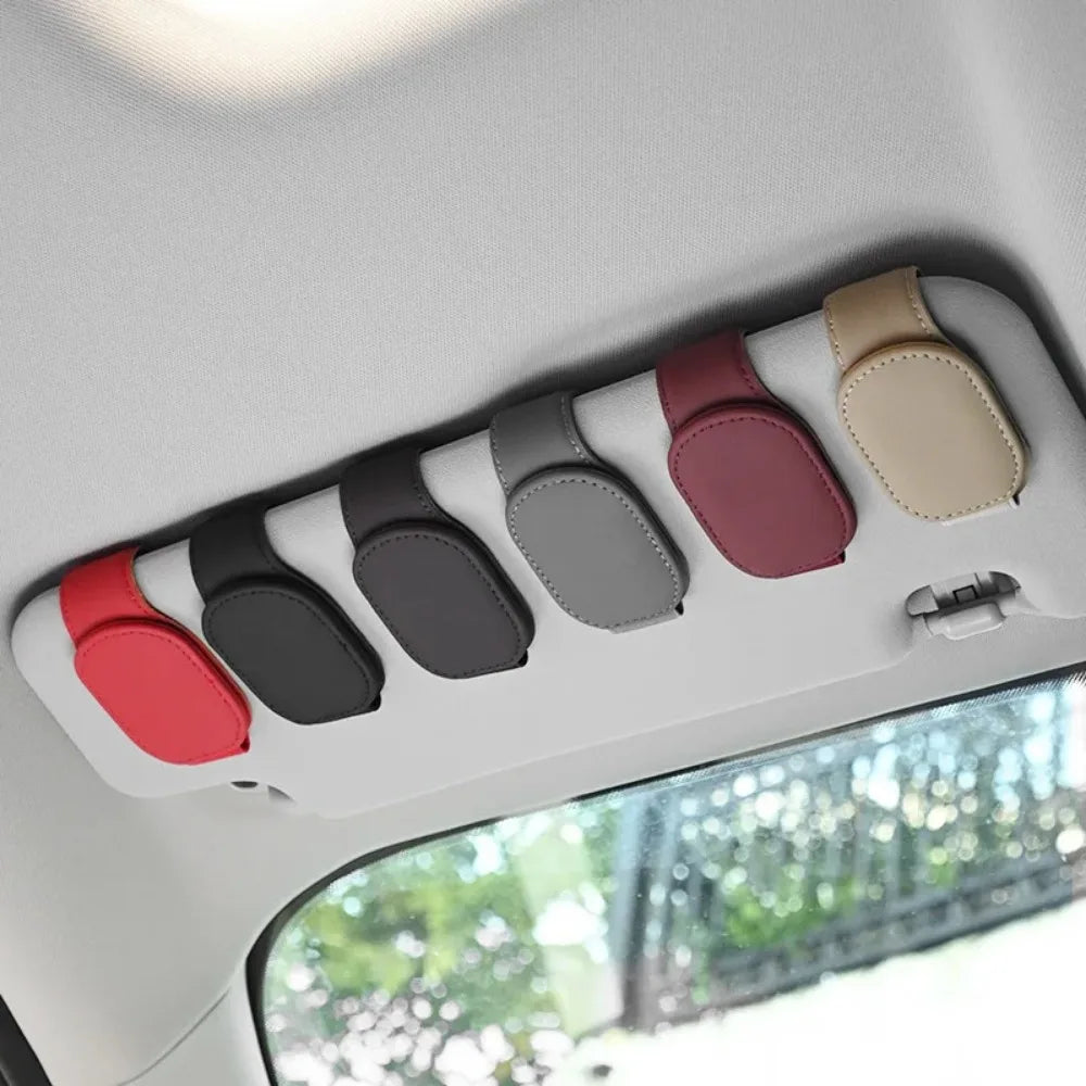 Magnetic Leather Car Eyeglass Clip | Universal Sunglass Holder – Car Accessories | MotorWorld Marketplace