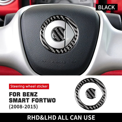 Carbon Fiber Steering Wheel Sticker for Smart 451 Fortwo