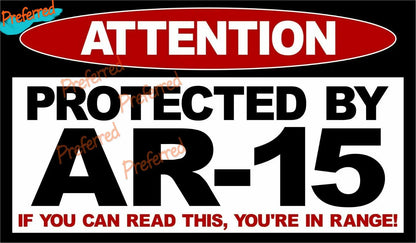 Protected by AR15 Vinyl Decal Sticker – Car/Truck Security USA AR15 03 – Car Accessories | MotorWorld Marketplace
