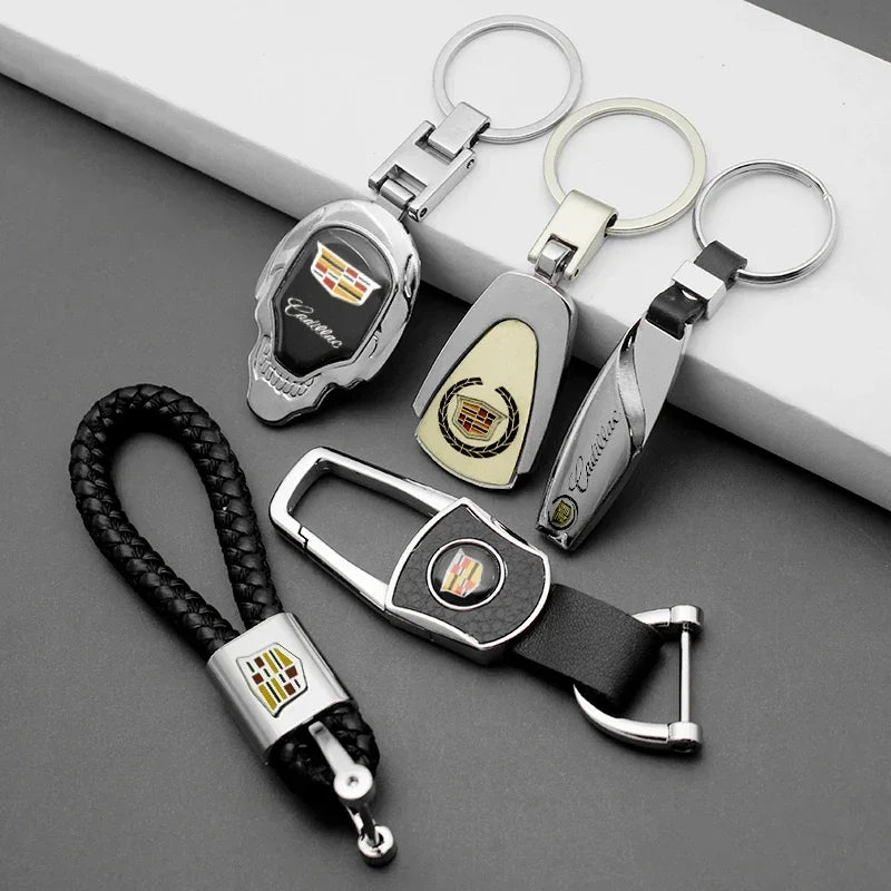 (NOT SOLD TO USA) 3D Metal+Leather Key Chain for Cadillac CTS XT5 Escalade – Car Accessories | MotorWorld Marketplace