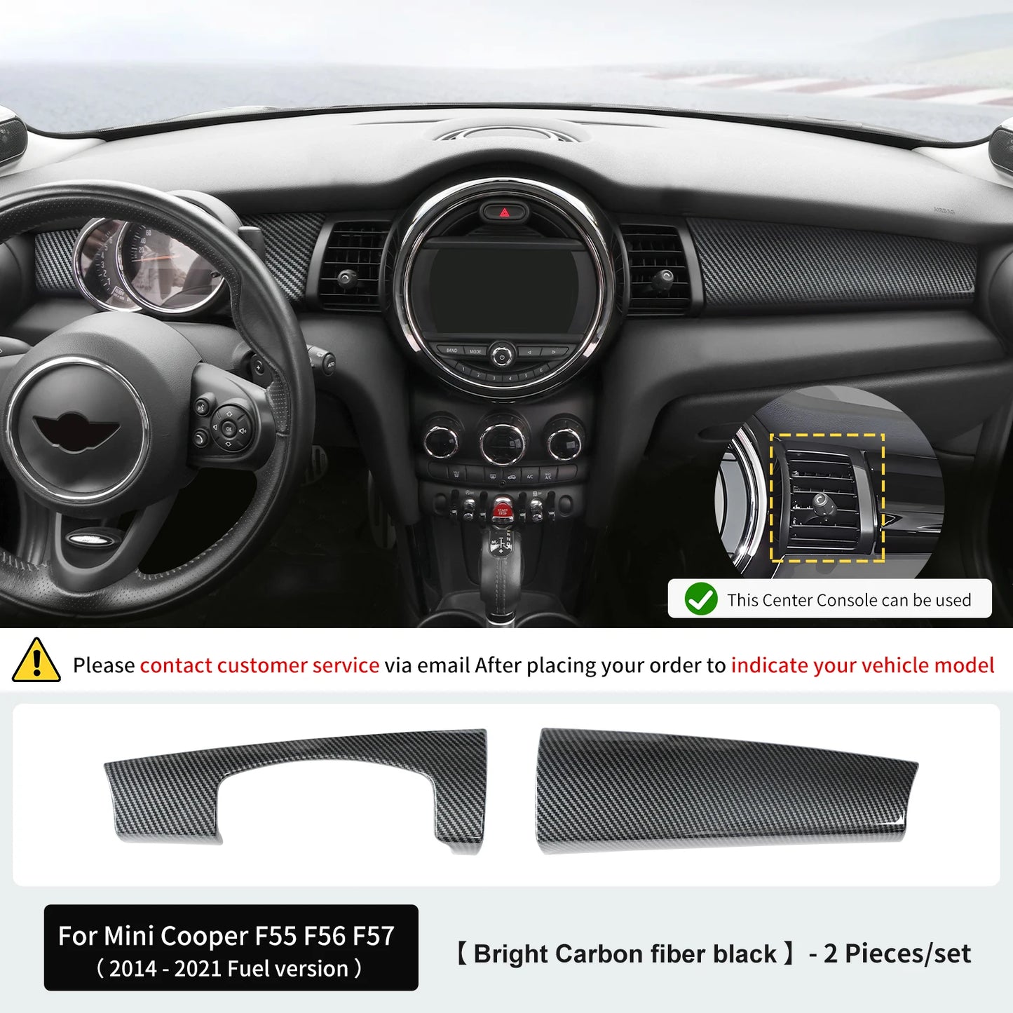 Premium ABS Leather Dashboard Shell for Mini F55/F56/F57 Bright Carbon black – Car Accessories | MotorWorld Marketplace