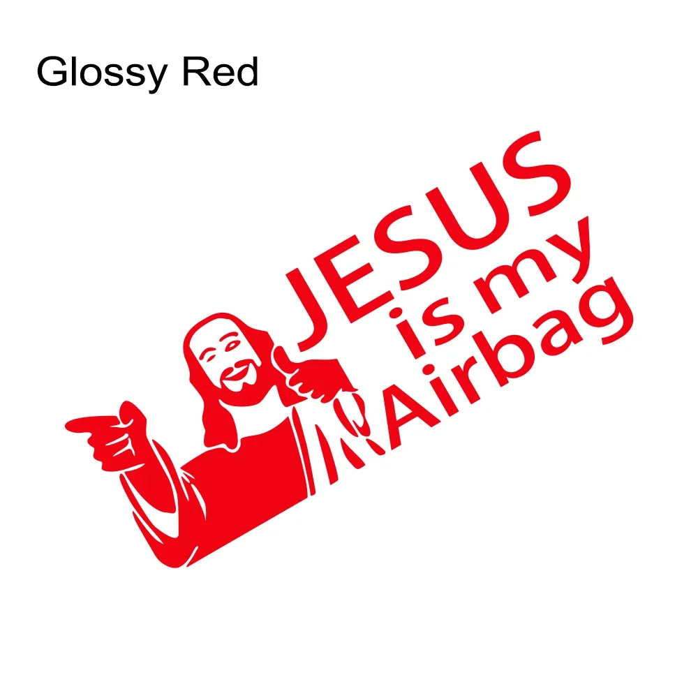 Jesus Is My Airbag Vinyl Decal – Safety Car & Truck Sticker Glossy Red – Car Accessories | MotorWorld Marketplace