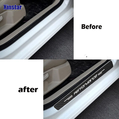 4Pcs Carbon Fiber Door Sill Stickers for VW Golf 8 GTI