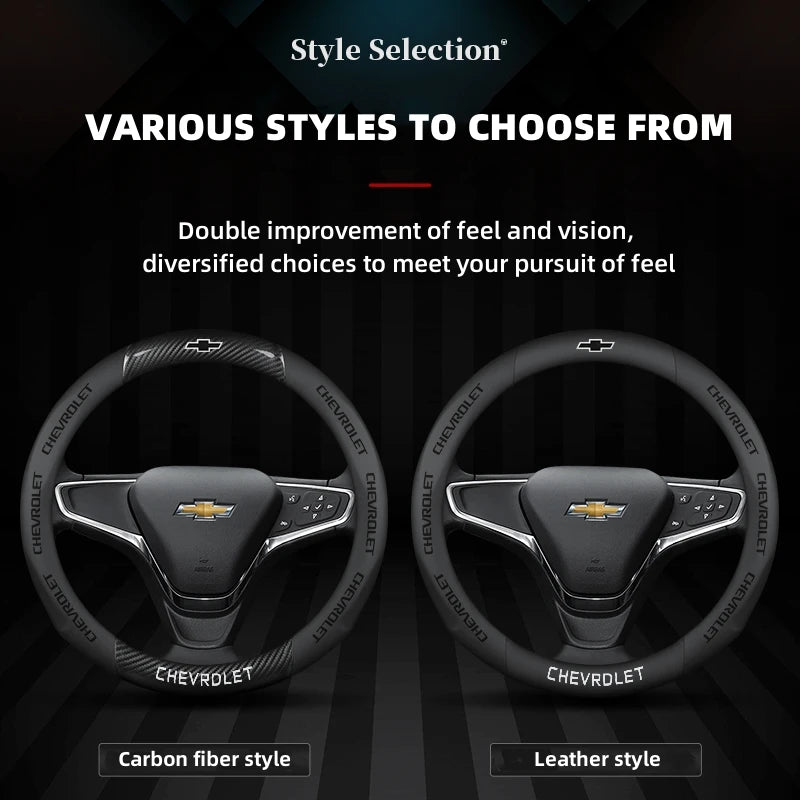 Housse de volant en daim et fibre de carbone pour Chevrolet Cruze Bolt