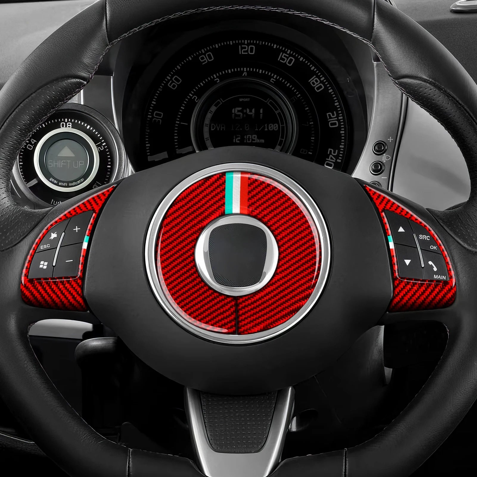Carbon Fiber Steering Wheel Trim for Fiat 500/595 2007-2019 – Car Accessories | MotorWorld Marketplace