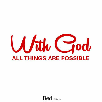 WITH GOD ALL THINGS Car Decal – Christian Auto Sticker