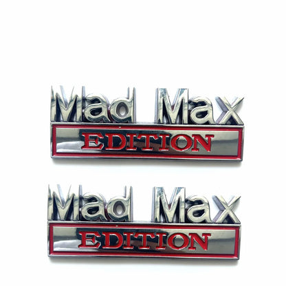 MAD MAX EDITION Metal Car Logo Emblem – Pro Grade Decal silver red 2pc – Car Accessories | MotorWorld Marketplace