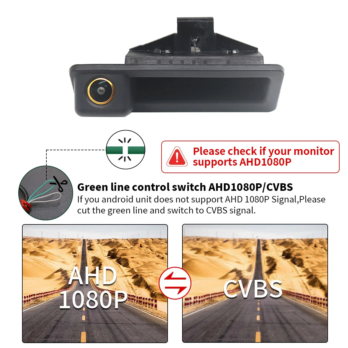 Caméra de coffre à vision nocturne AHD 1080P pour BMW E60 E70 X5 X6