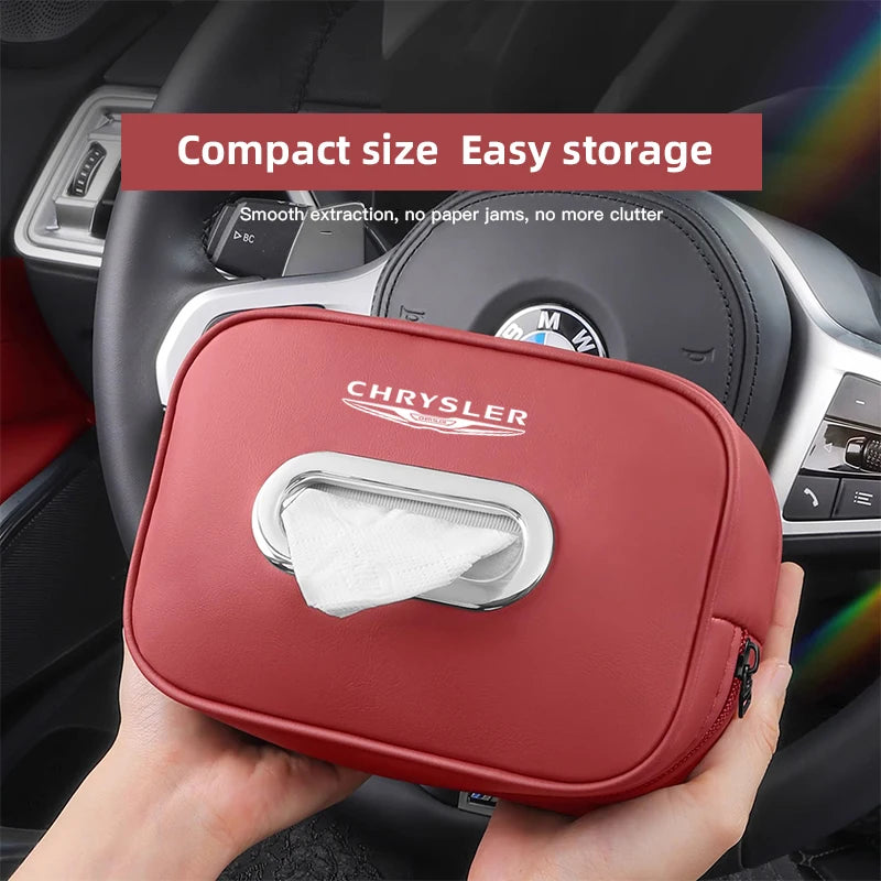 Porte-mouchoirs en cuir de qualité supérieure pour Chrysler 300C/PT/Voyager