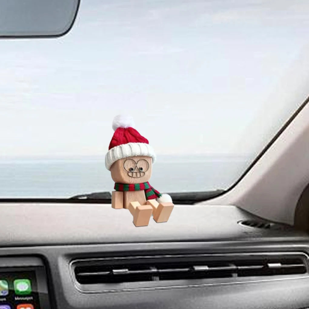 Handmade Shaking Wooden Man - Pro Car Dashboard Xmas Decor