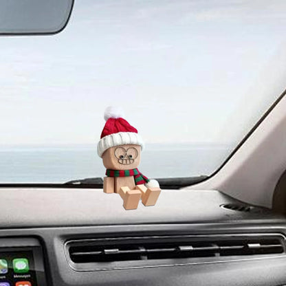 Handmade Shaking Wooden Man - Pro Car Dashboard Xmas Decor