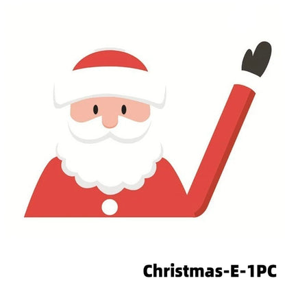 Christmas Car Window Sticker – Santa Elk Glass Decor, Durable