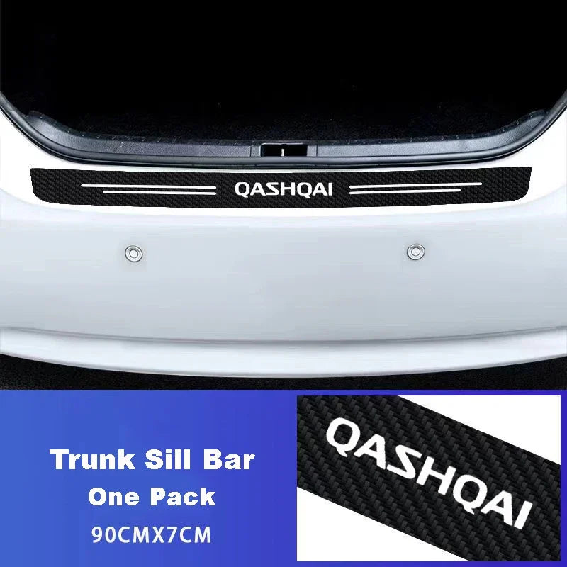 4pcs Carbon Fiber Door Sill Protectors for Nissan Qashqai