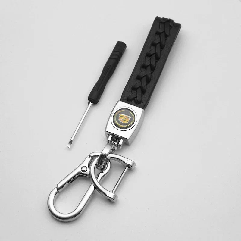 (NOT SOLD TO USA) 3D Metal+Leather Key Chain for Cadillac CTS XT5 Escalade E – Car Accessories | MotorWorld Marketplace