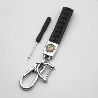 (NOT SOLD TO USA) 3D Metal+Leather Key Chain for Cadillac CTS XT5 Escalade E – Car Accessories | MotorWorld Marketplace