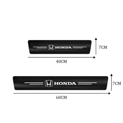 4Pcs Carbon Fiber Door Sill Protectors for Honda Models