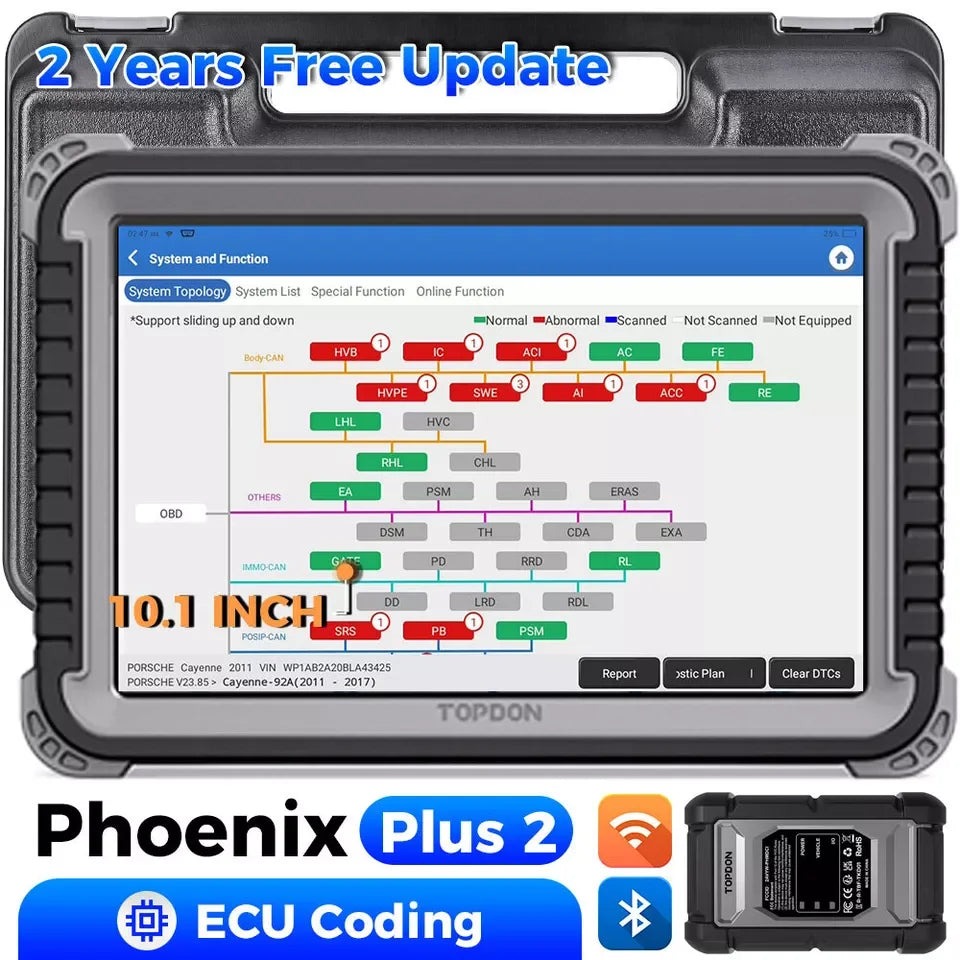 TOPDON Phoenix Plus 2 Pro OBD2 Scanner ECU Coding Tool Phoenix plus 2 China Mainland – Car Accessories | MotorWorld Marketplace