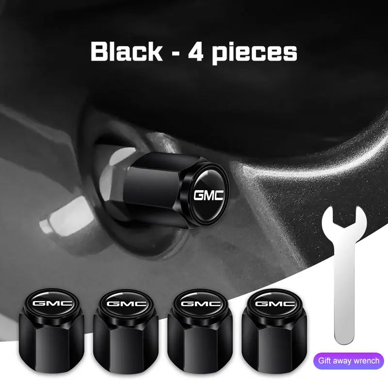 GMC Metal Valve Stem Caps Set of 4