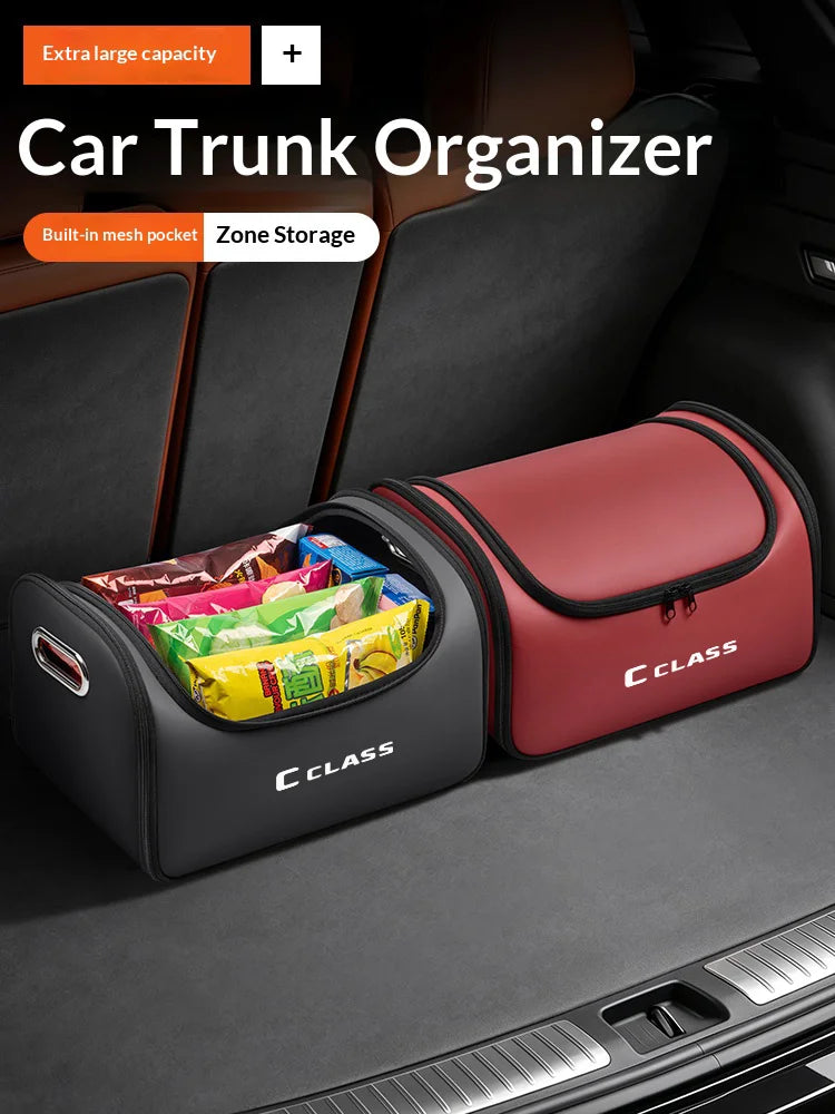 Mercedes C-Class Leather Trunk Organizer Folding Storage Box – Car Accessories | MotorWorld Marketplace