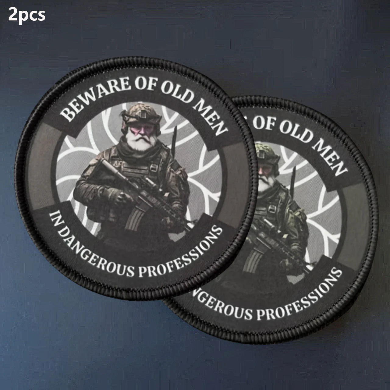 2PCS Beware of Old Men Tactical Patch Set for Cars, Bags GRAY – Car Accessories | MotorWorld Marketplace