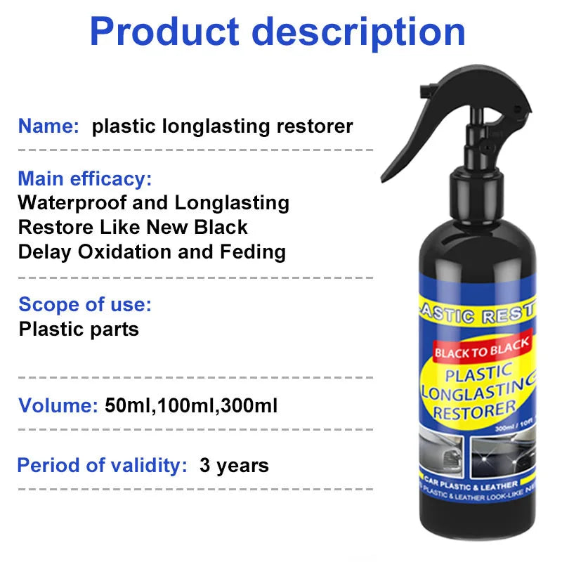 Car Plastic & Leather Restorer | Back to Black Gloss Polish & Repair Coating