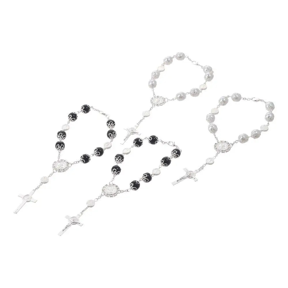 4pcs 10mm Alloy Glass Car Rosary Beads Pendant – 5 Colors