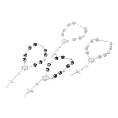 4pcs 10mm Alloy Glass Car Rosary Beads Pendant – 5 Colors