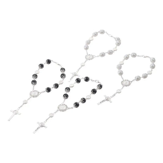 4pcs 10mm Alloy Glass Car Rosary Beads Pendant – 5 Colors