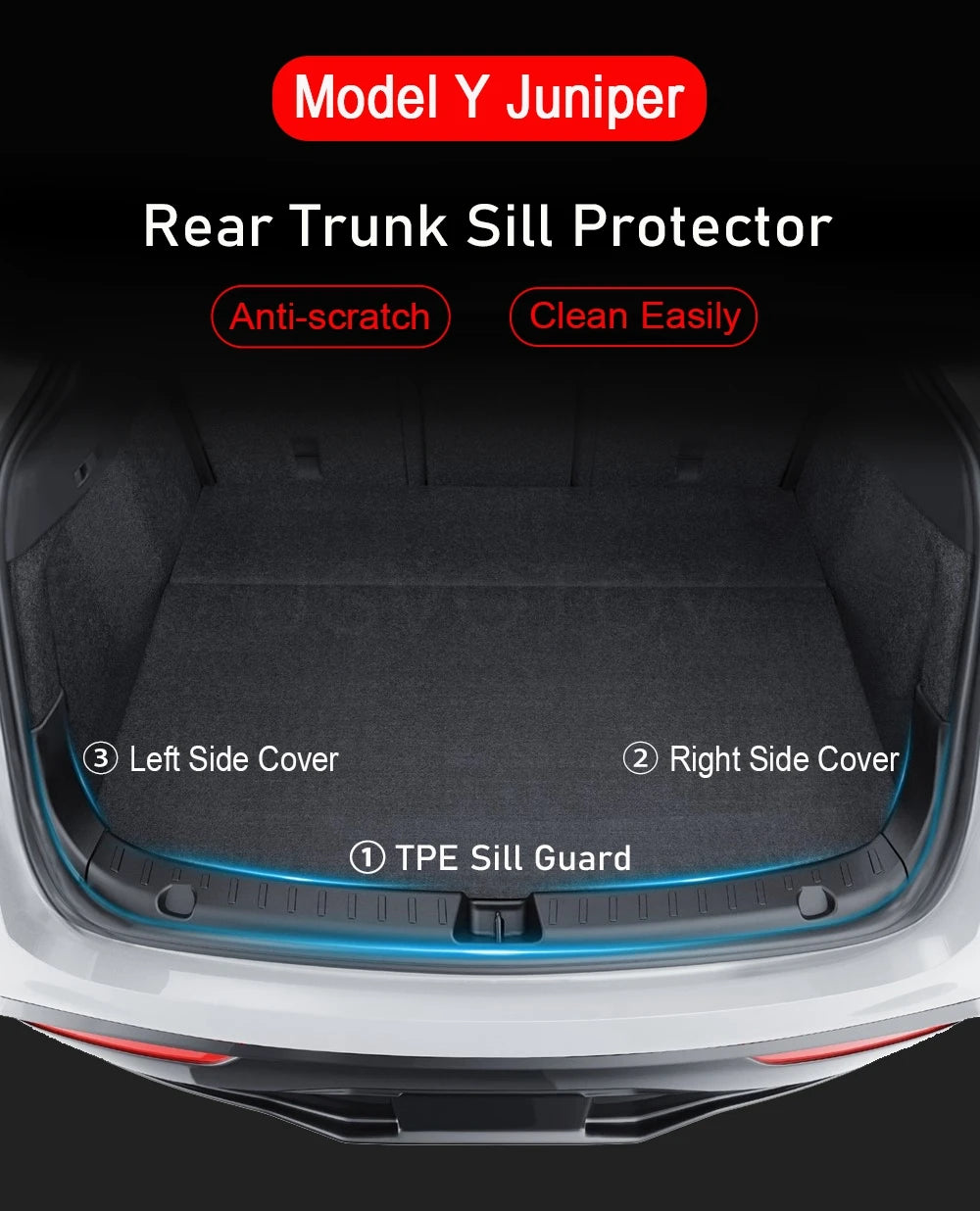 Tesla Model Y Trunk Bumper Guard 2024-2025 Sill Protector
