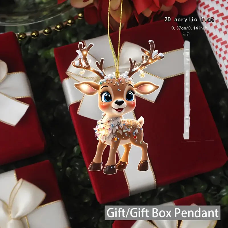 Acrylic Reindeer Baby Decor – Festive Car & Tree Ornament