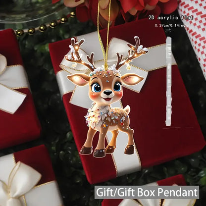 Acrylic Reindeer Baby Decor – Festive Car & Tree Ornament