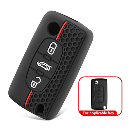 Premium Silicone Flip Key Cover for Peugeot & Citroen Models