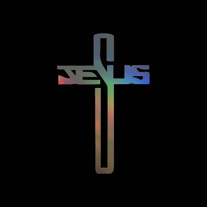 Christian Jesus Cross Car Sticker – Durable Vinyl Decal