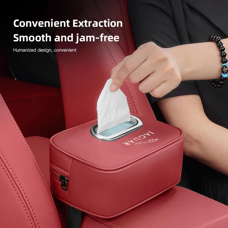 Premium Leather Tissue Holder for Jaguar