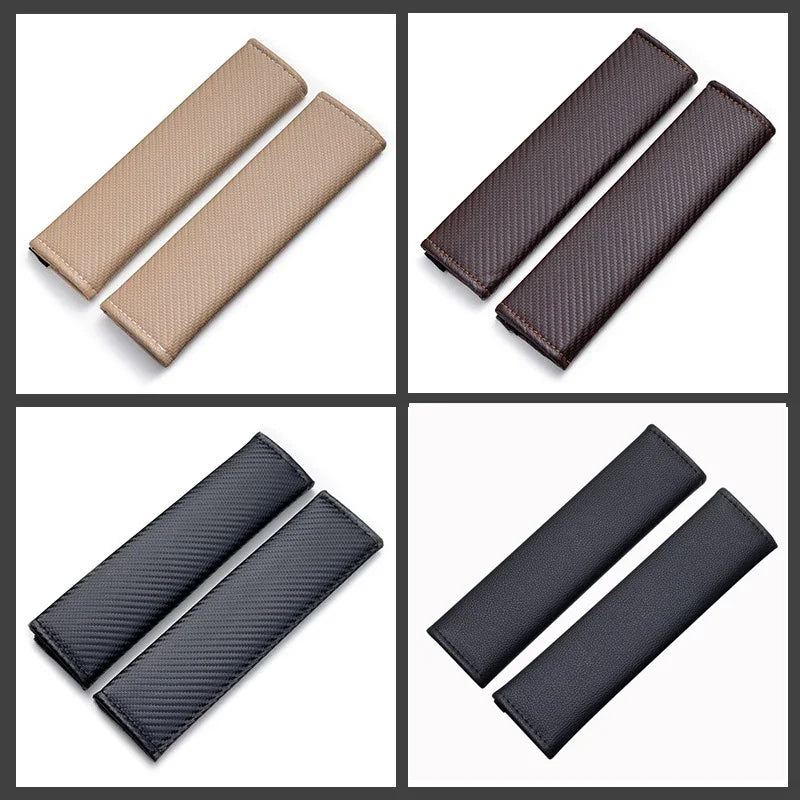 Carbon Fiber PU Leather Car Seat Belt Covers